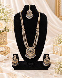 Mustard Yellow Bridal Necklace Set with Matching Earrings