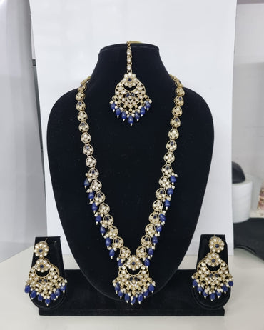Blush Petal Long Bridal Necklace Set