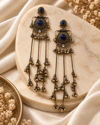 Long Chain with Ghungroo Earrings
