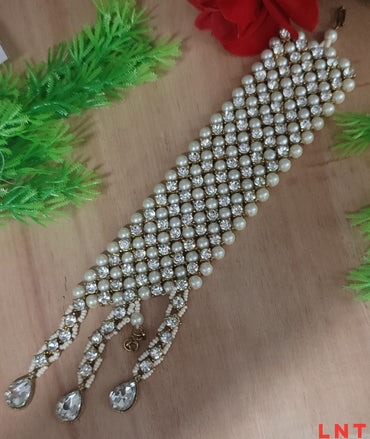 Gold-Plated Teardrop Pearl Bracelet For Woman & Girls