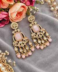 Geometric Stone Chandelier Drop Earrings