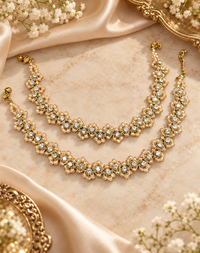 Handcrafted Crystal Beaded Payal Set