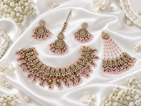Classic White Beaded Traditional Wedding Jewelry Set