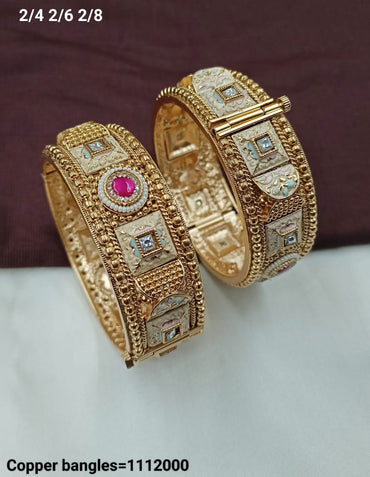 Traditional Copper Bangles with Antique Finish