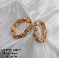 Latest Traditional Gold Plated Minakari Unique Design Openable Copper Bangle Set For Women And Girls