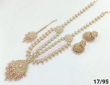 Antique Gold Plated CZ Stone Choker Jewellery set
