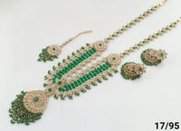 Antique Gold Plated CZ Stone Choker Jewellery set