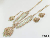 Antique Gold Plated CZ Stone Choker Jewellery set