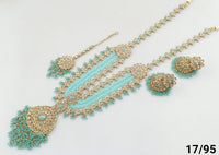 Antique Gold Plated CZ Stone Choker Jewellery set