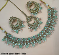 Traditional CZ Necklace and Earring Set with Beaded Detailing