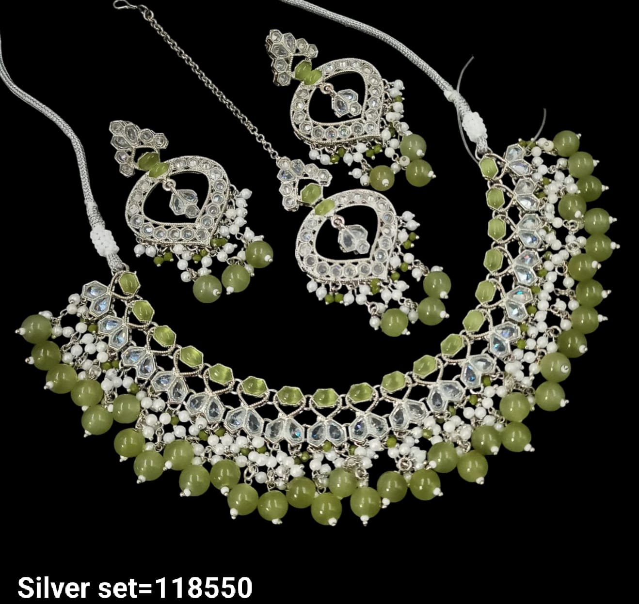 Fancy Silver Plated Choker Necklace Set
