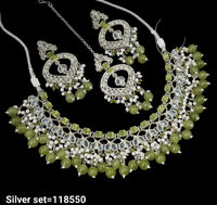 Fancy Silver Plated Choker Necklace Set