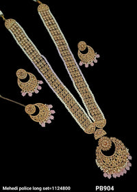 Elegant Traditional Antique Gold Police Long Necklace Set - Lucentemarket