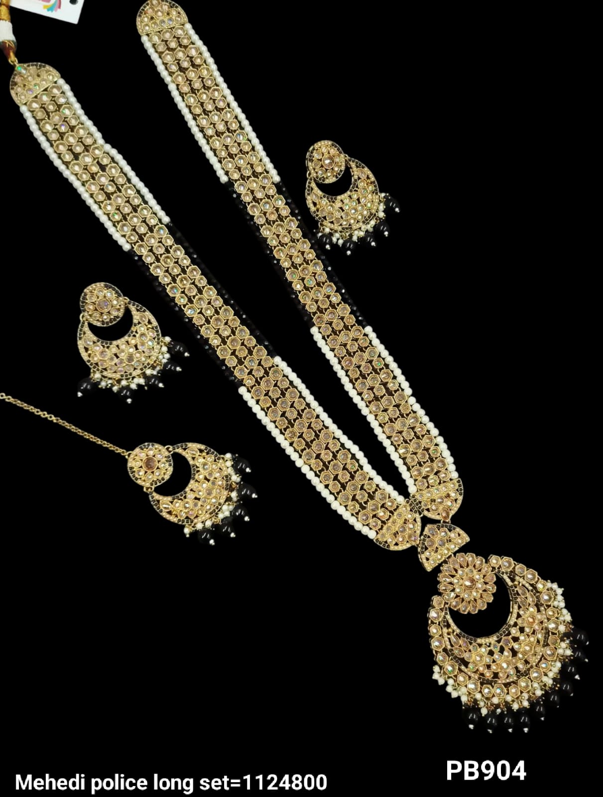 Elegant Traditional Antique Gold Police Long Necklace Set - Lucentemarket