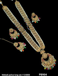 Elegant Traditional Antique Gold Police Long Necklace Set - Lucentemarket