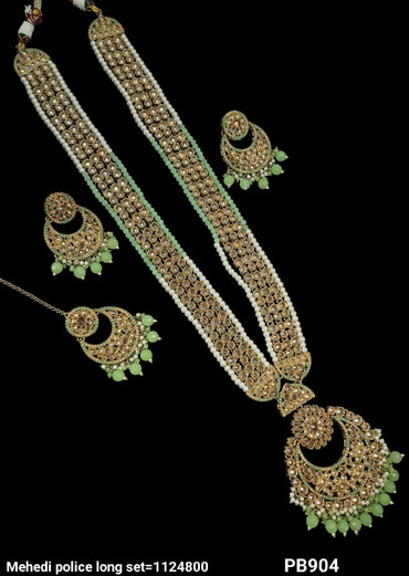 Elegant Traditional Antique Gold Police Long Necklace Set - Lucentemarket