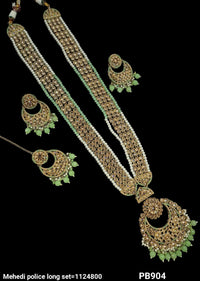 Elegant Traditional Antique Gold Police Long Necklace Set - Lucentemarket