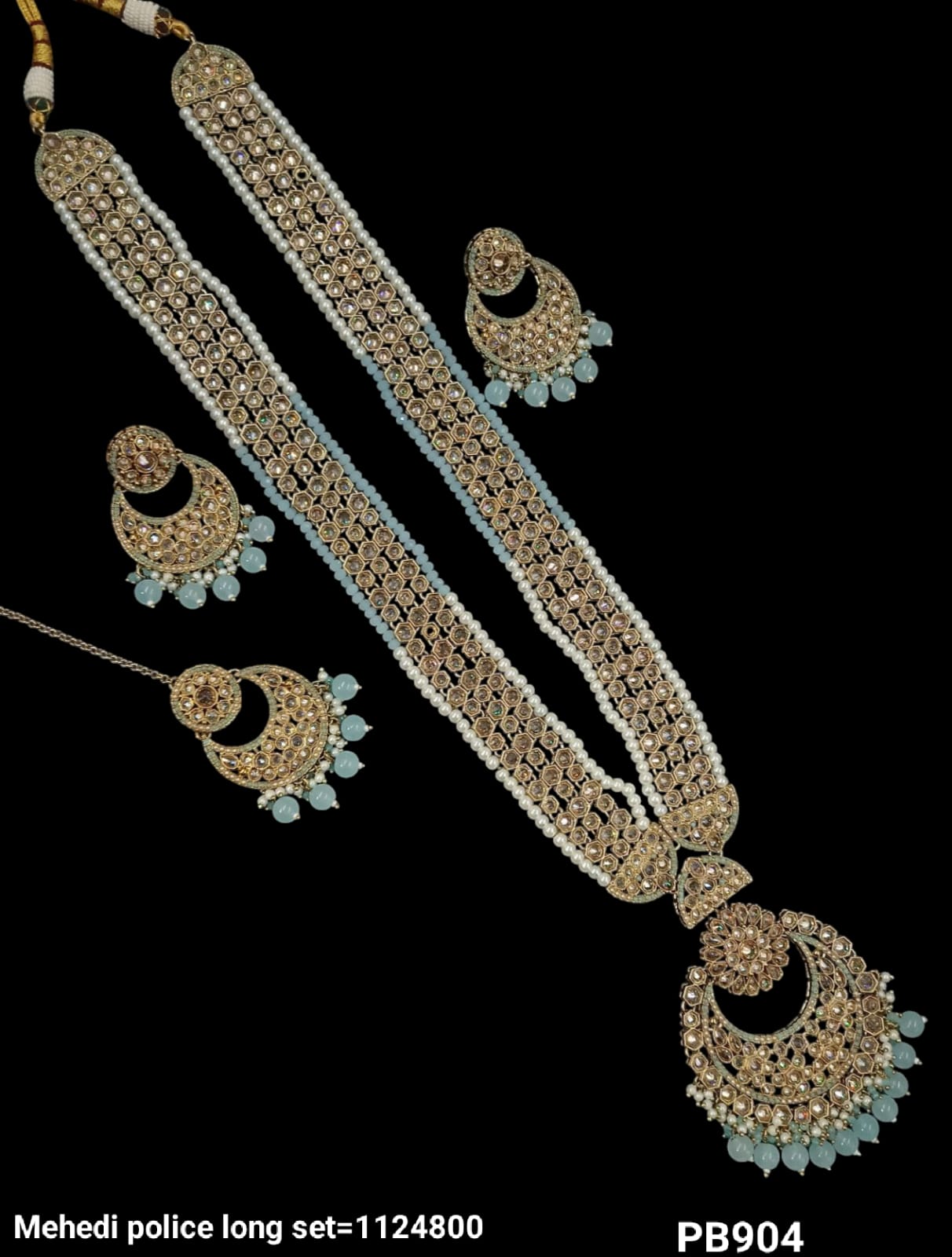 Elegant Traditional Antique Gold Police Long Necklace Set - Lucentemarket