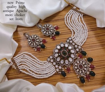 Antique Gold Plated Choker Necklace Set