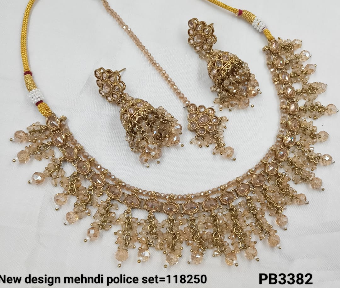 Antique Gold Plated Choker Necklace Set