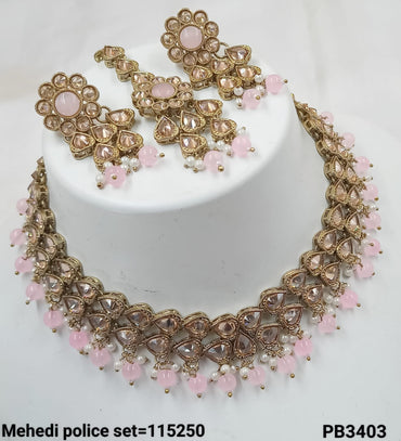 Antique Gold Plated Fancy Choker Necklace Set