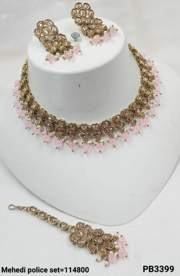 Antique Gold Plated Fancy Choker Necklace Set