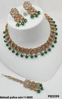 Antique Gold Plated Fancy Choker Necklace Set