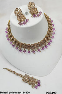 Antique Gold Plated Fancy Choker Necklace Set