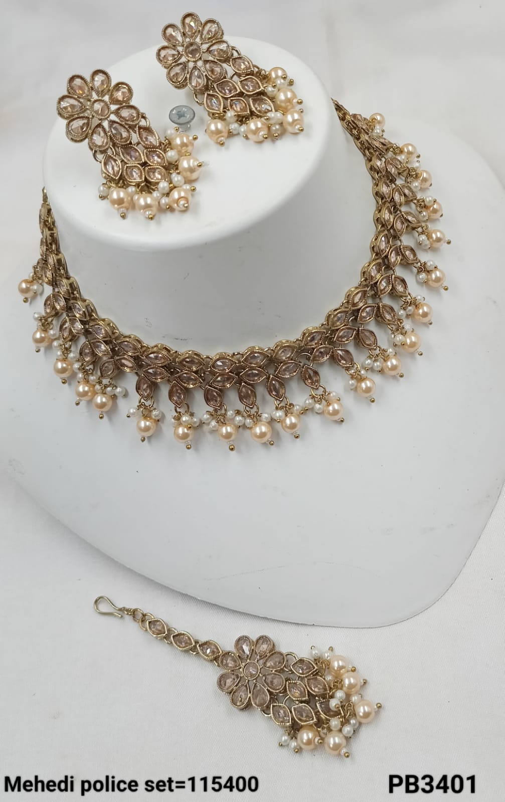 Antique Gold Plated Choker Necklace Set
