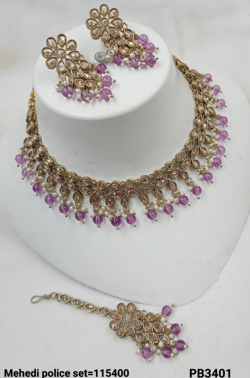 Antique Gold Plated Choker Necklace Set