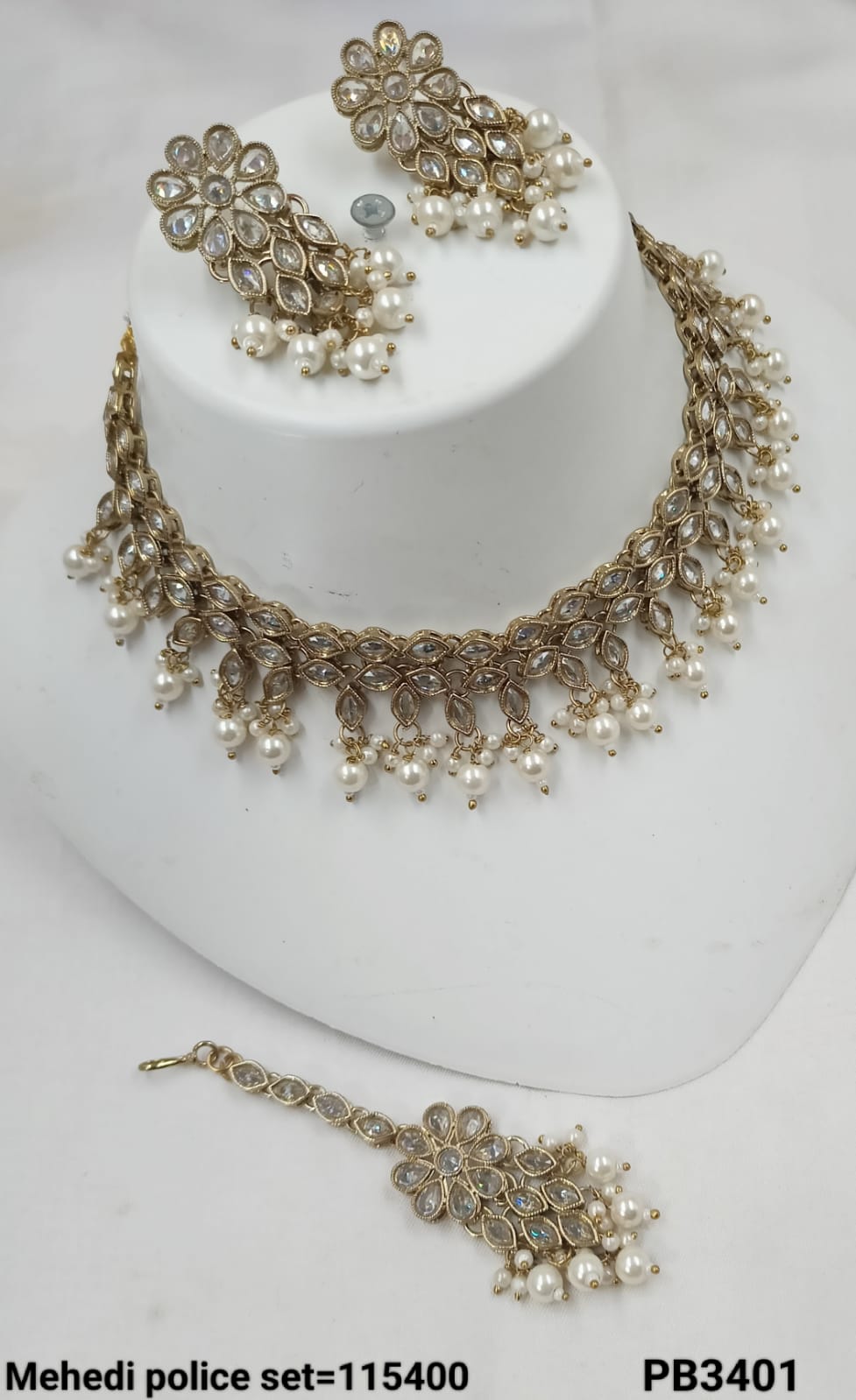 Antique Gold Plated Choker Necklace Set
