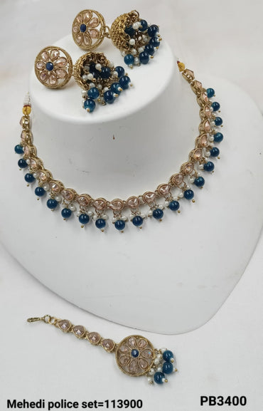 Antique Gold Plated Choker Necklace Set