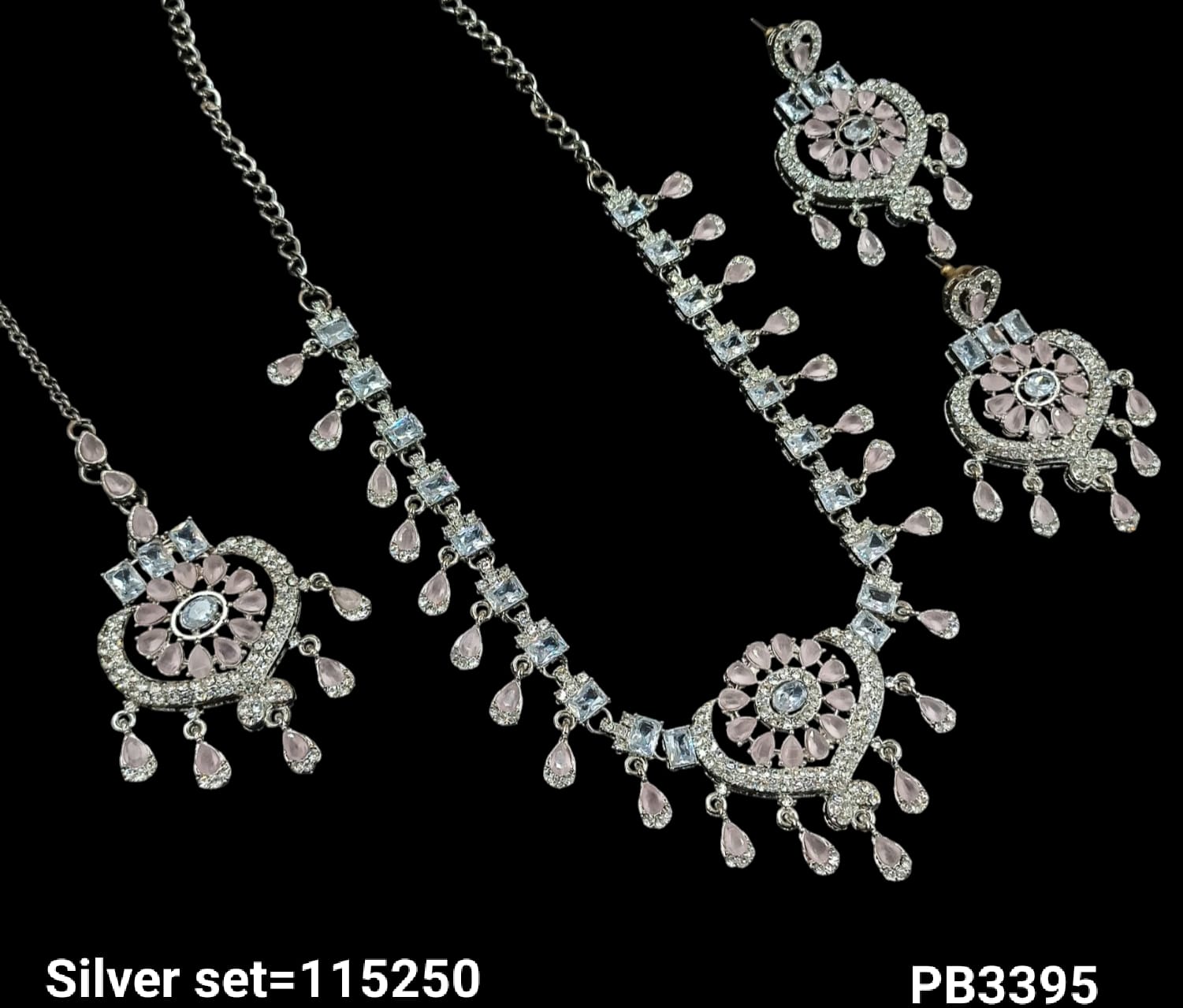 Silver Plated Fancy Choker Necklace Set