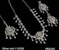 Silver Plated Fancy Choker Necklace Set