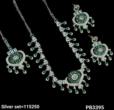 Silver Plated Fancy Choker Necklace Set