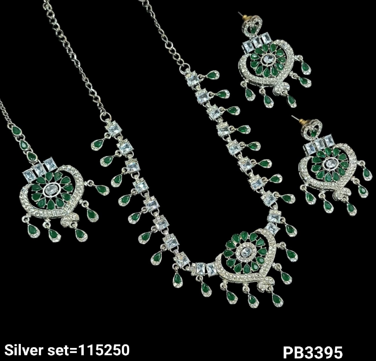 Silver Plated Fancy Choker Necklace Set