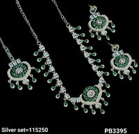 Silver Plated Fancy Choker Necklace Set
