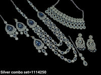 Silver Plated Fancy Combo Necklace Set