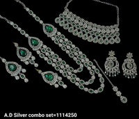 Silver Plated Fancy Combo Necklace Set