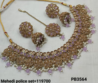 Antique Gold Plated With Pearl Choker Necklace Set