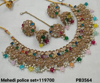 Antique Gold Plated With Pearl Choker Necklace Set