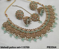 Antique Gold Plated With Pearl Choker Necklace Set