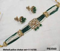 Antique Gold Plated Fancy Choker Necklace Set