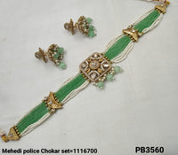 Antique Gold Plated Fancy Choker Necklace Set