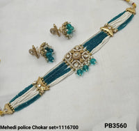 Antique Gold Plated Fancy Choker Necklace Set