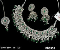 Silver Plated Choker Necklace Set
