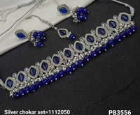 Silver Plated Choker Necklace Set