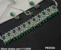Silver Plated Choker Necklace Set