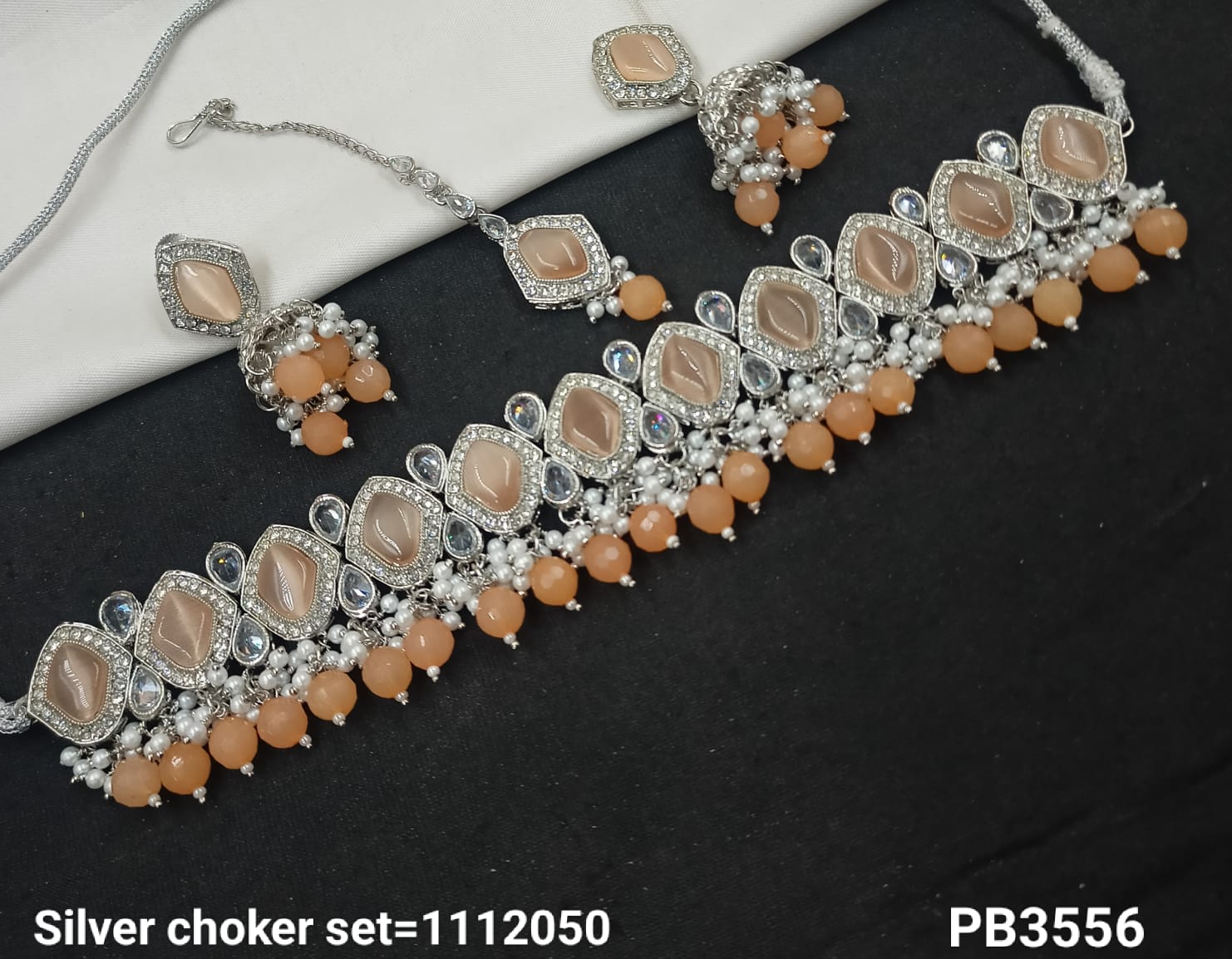 Silver Plated Choker Necklace Set
