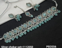 Silver Plated Choker Necklace Set